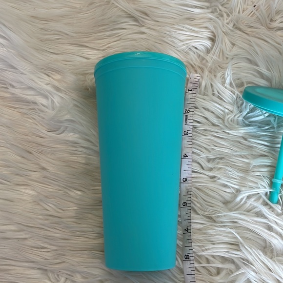 Tiffany blue sea foam green reusable tumbler cup w screw on lid & straw bpa free - Picture 15 of 17